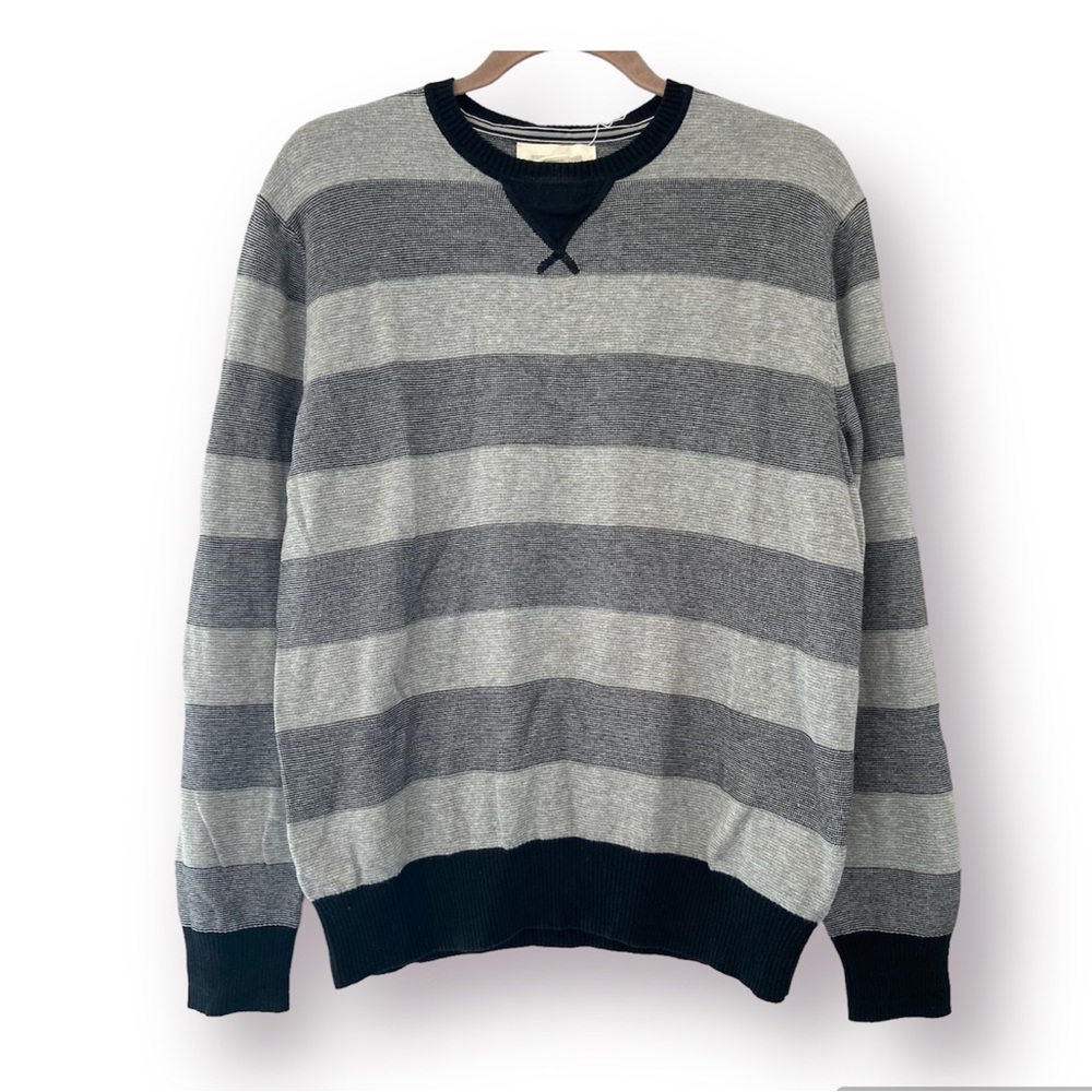 FREDERIK ANDERSON COPENHAGEN Striped Crewneck Pullover Cotton Sweater Medium